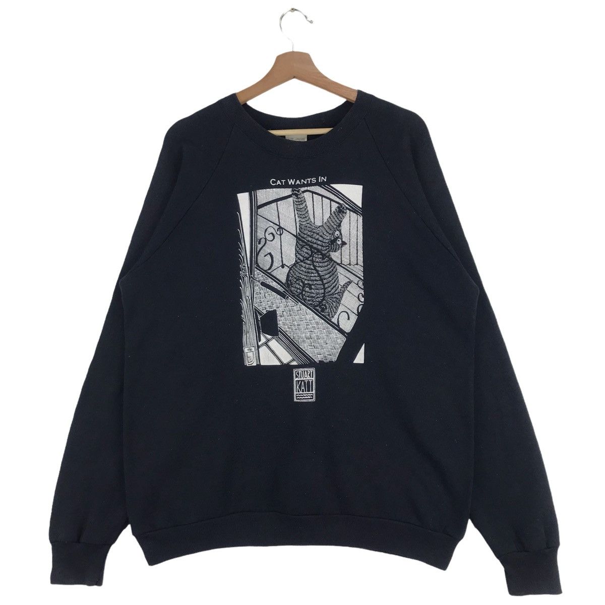 Art Comes First × Cartoon Network × Vintage 80’s Cat Wants In By Stuart Katt Sweatshirts Size US L / EU 52-54 / 3 - 3 Thumbnail
