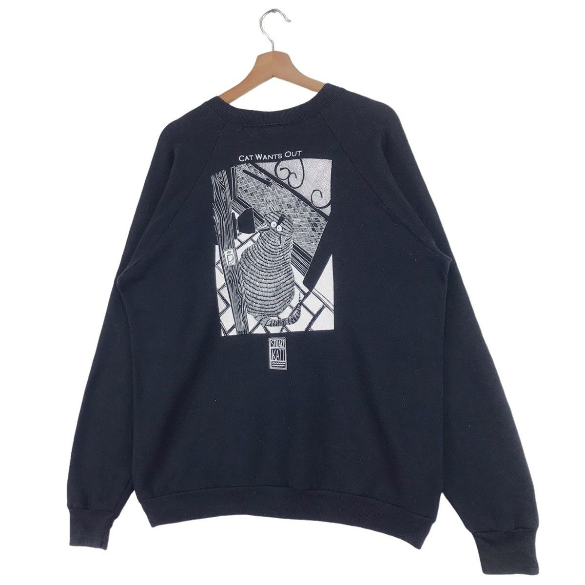 Art Comes First × Cartoon Network × Vintage 80’s Cat Wants In By Stuart Katt Sweatshirts Size US L / EU 52-54 / 3 - 4 Thumbnail