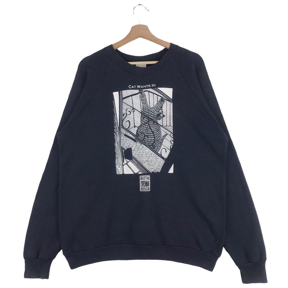 Art Comes First × Cartoon Network × Vintage 80’s Cat Wants In By Stuart Katt Sweatshirts Size US L / EU 52-54 / 3 - 1 Thumbnail