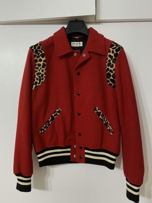 Saint laurent outlet red teddy jacket