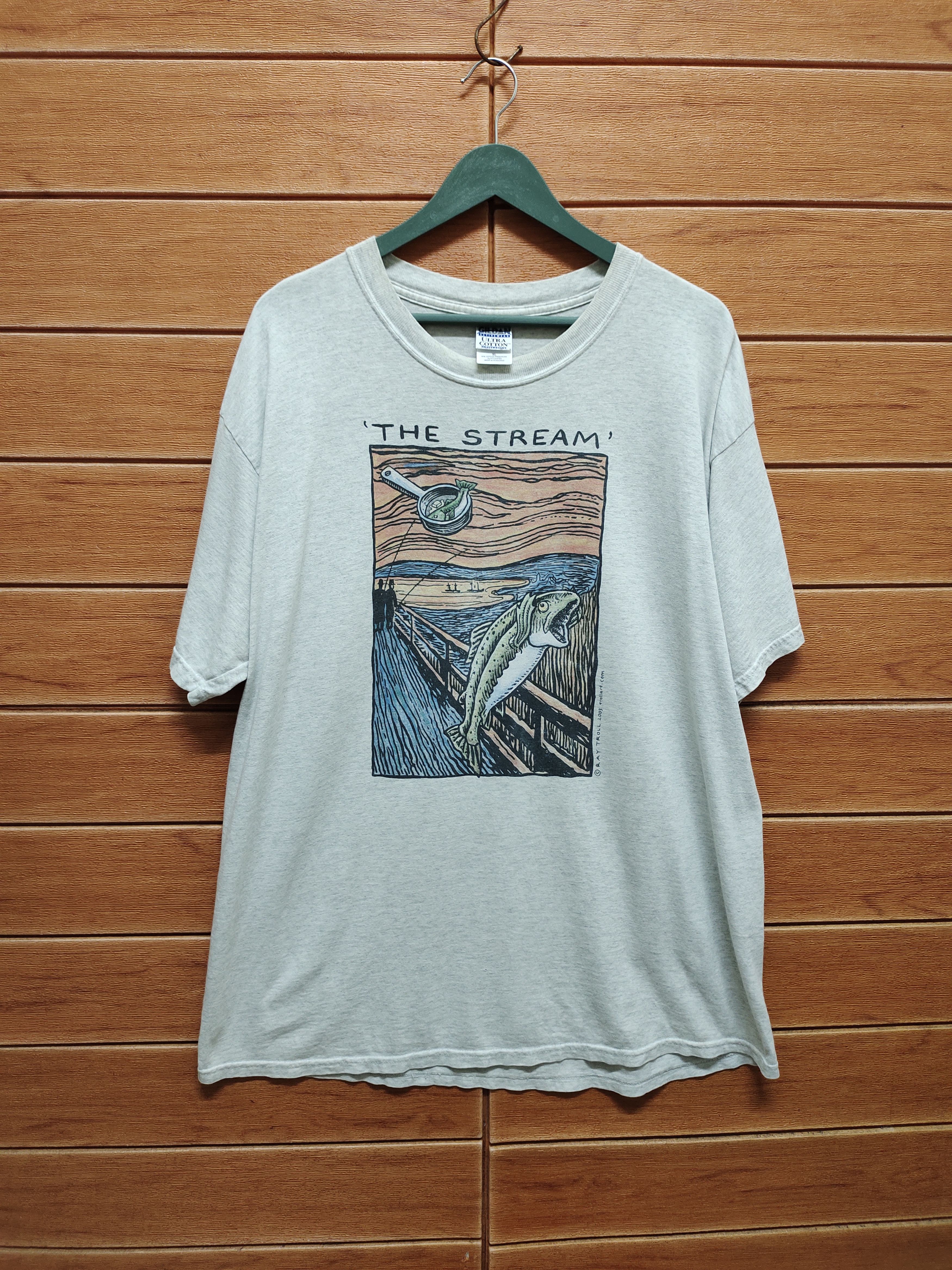 Art Comes First Vintage 00s Ray Stroll 'The Stream' The Scream Parody Tee Size US XL / EU 56 / 4 - 1 Thumbnail
