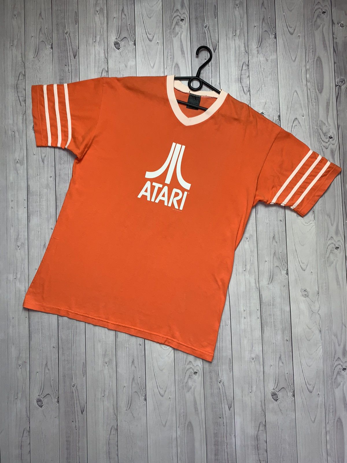 Vintage Atari retro Video Game System Brand Orange tee rare