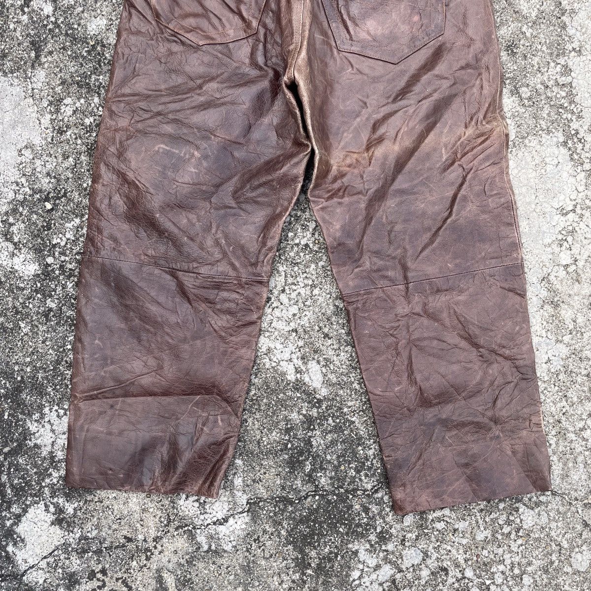Japanese Brand Vintage Blue System Leather Pants Size US 33 - 11 Thumbnail