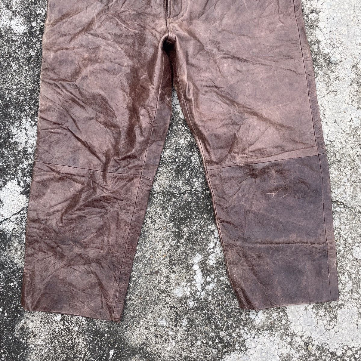 Japanese Brand Vintage Blue System Leather Pants Size US 33 - 4 Thumbnail