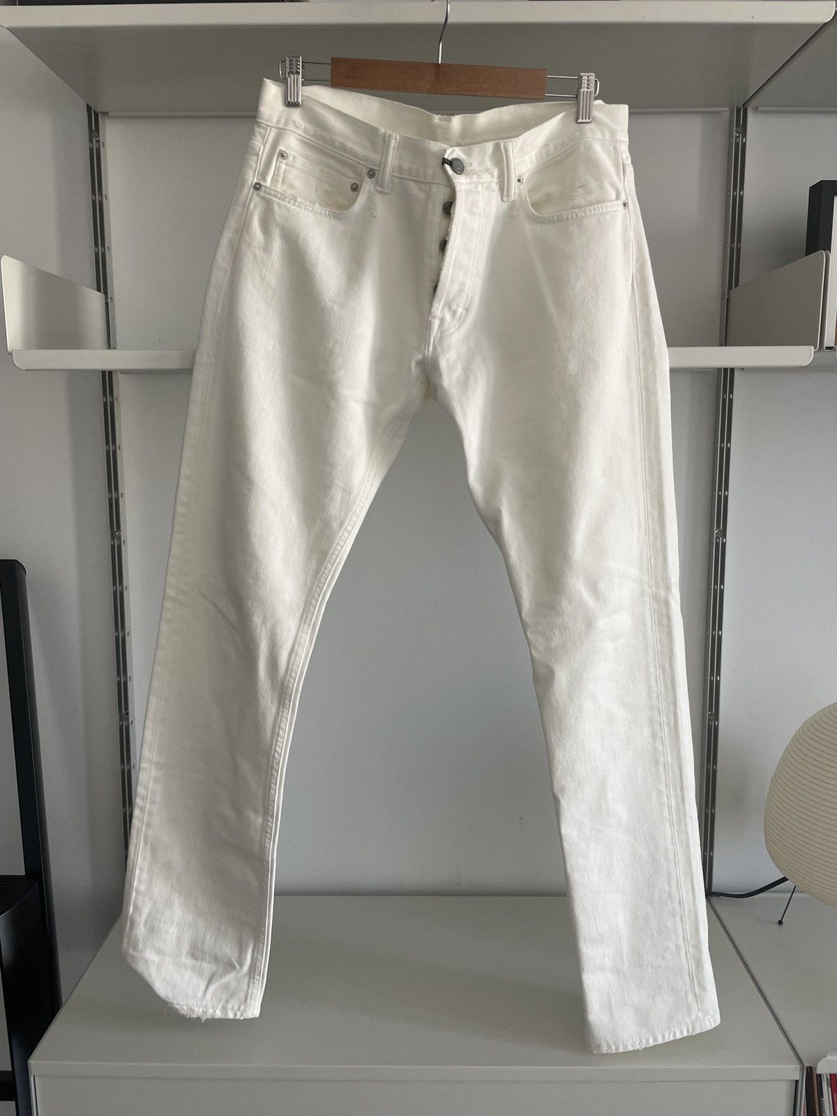 White Worn First Cut Denim