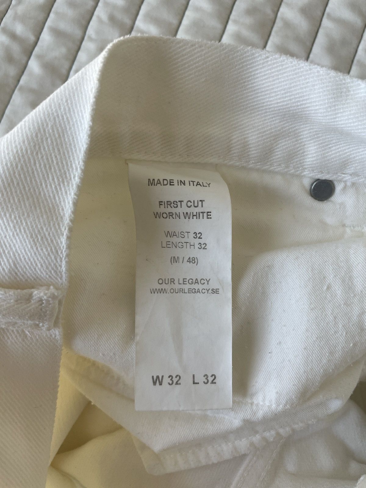 Our Legacy White Worn First Cut Denim Size US 32 / EU 48 - 5 Thumbnail