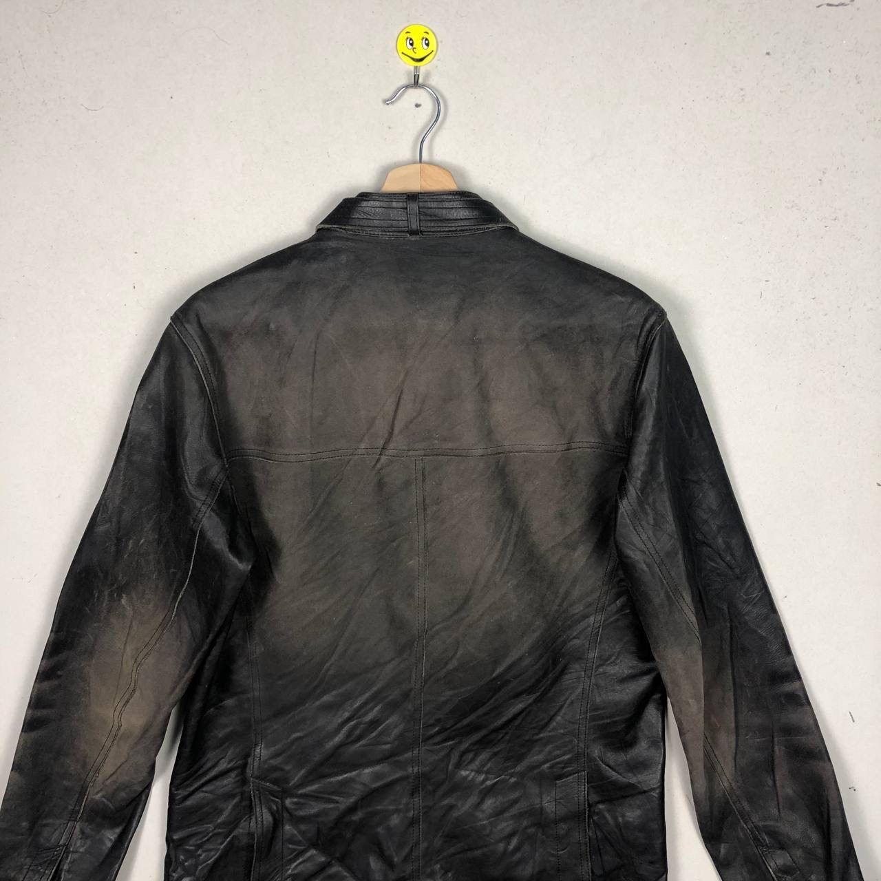 Neil Barrett Neil Barrett Leather Biker Jacket Washed Funky Design Size US M / EU 48-50 / 2 - 8 Thumbnail