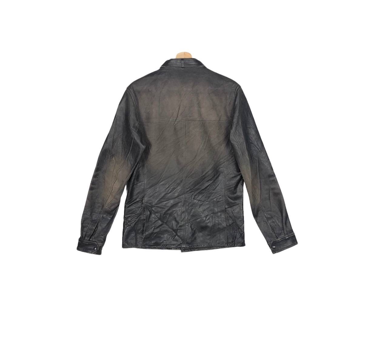 Neil Barrett Neil Barrett Leather Biker Jacket Washed Funky Design Size US M / EU 48-50 / 2 - 2 Thumbnail