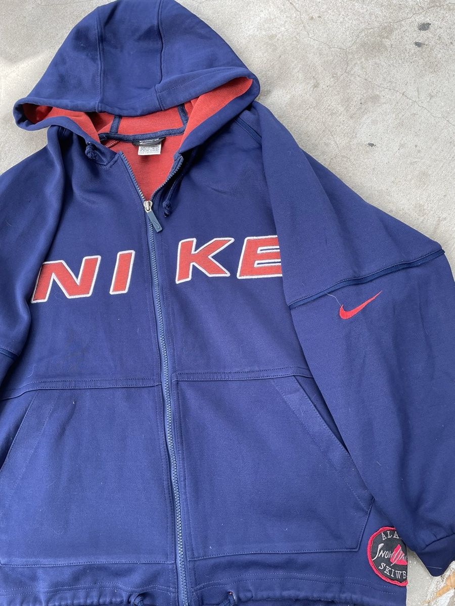 Nike × Vintage Vintage Nike spellout zip up hoodie Size US L / EU 52-54 / 3 - 3 Thumbnail