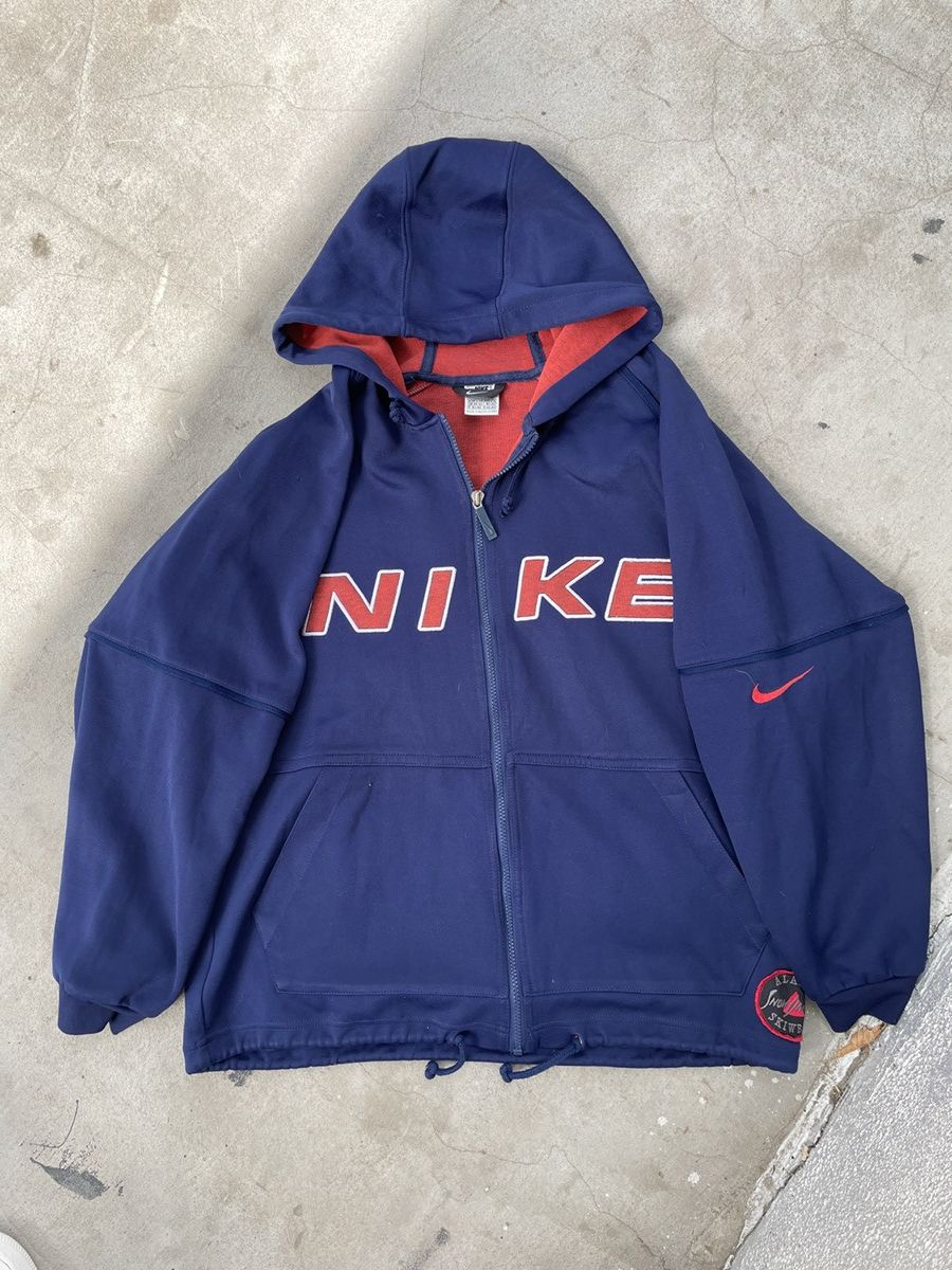 Nike × Vintage Vintage Nike spellout zip up hoodie Size US L / EU 52-54 / 3 - 1 Thumbnail