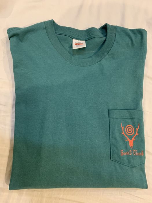 Supreme Supreme x South2 West8 LS Long Sleeve Pocket Tee Teal sz L