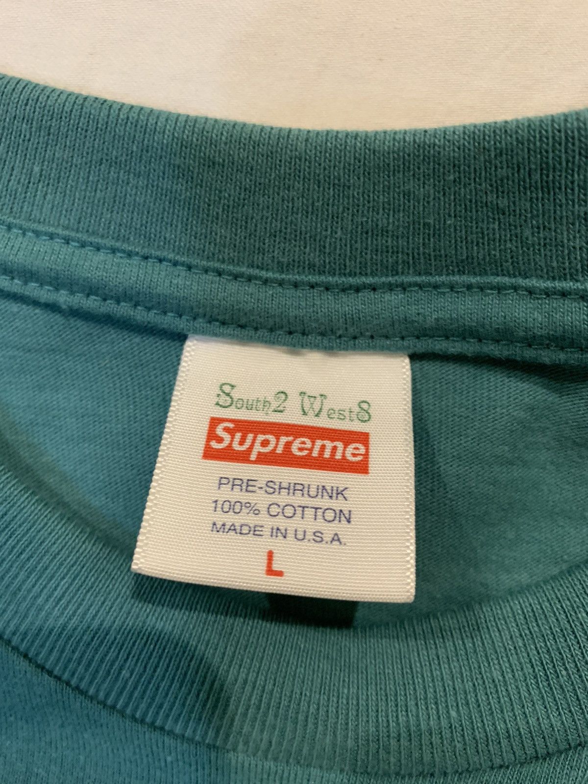 South2 West8 × Supreme Supreme x South2 West8 LS Long Sleeve Pocket Tee Teal sz L Size US L / EU 52-54 / 3 - 9 Thumbnail