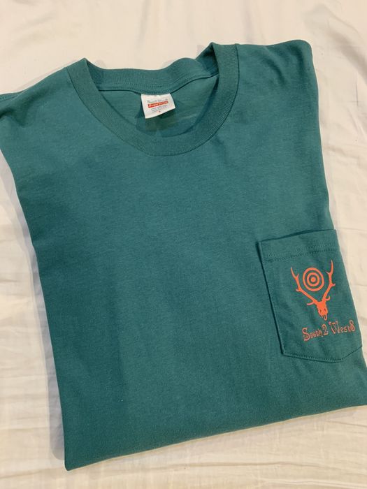 Supreme Supreme x South2 West8 LS Long Sleeve Pocket Tee Teal sz L