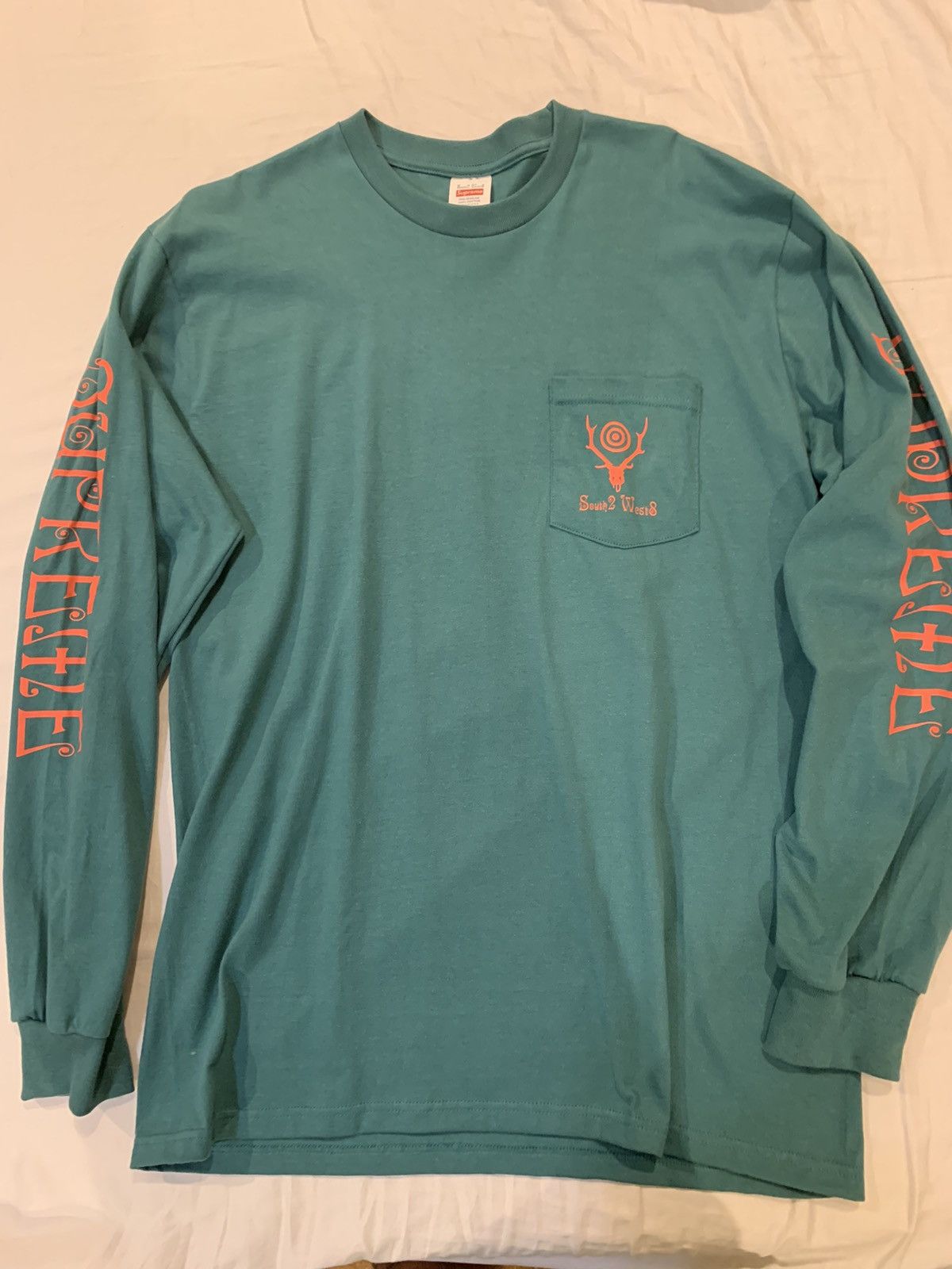 South2 West8 × Supreme Supreme x South2 West8 LS Long Sleeve Pocket Tee Teal sz L Size US L / EU 52-54 / 3 - 3 Thumbnail