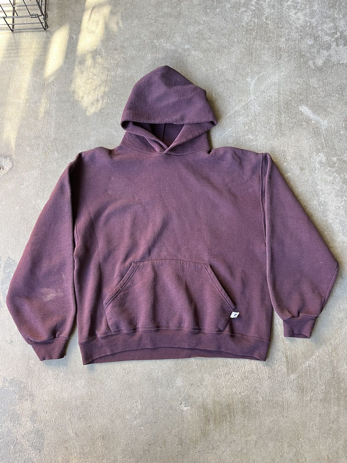 Pre-owned Russell Athletic X Vintage 90's Russell Athletic Hoodie In Burgandy