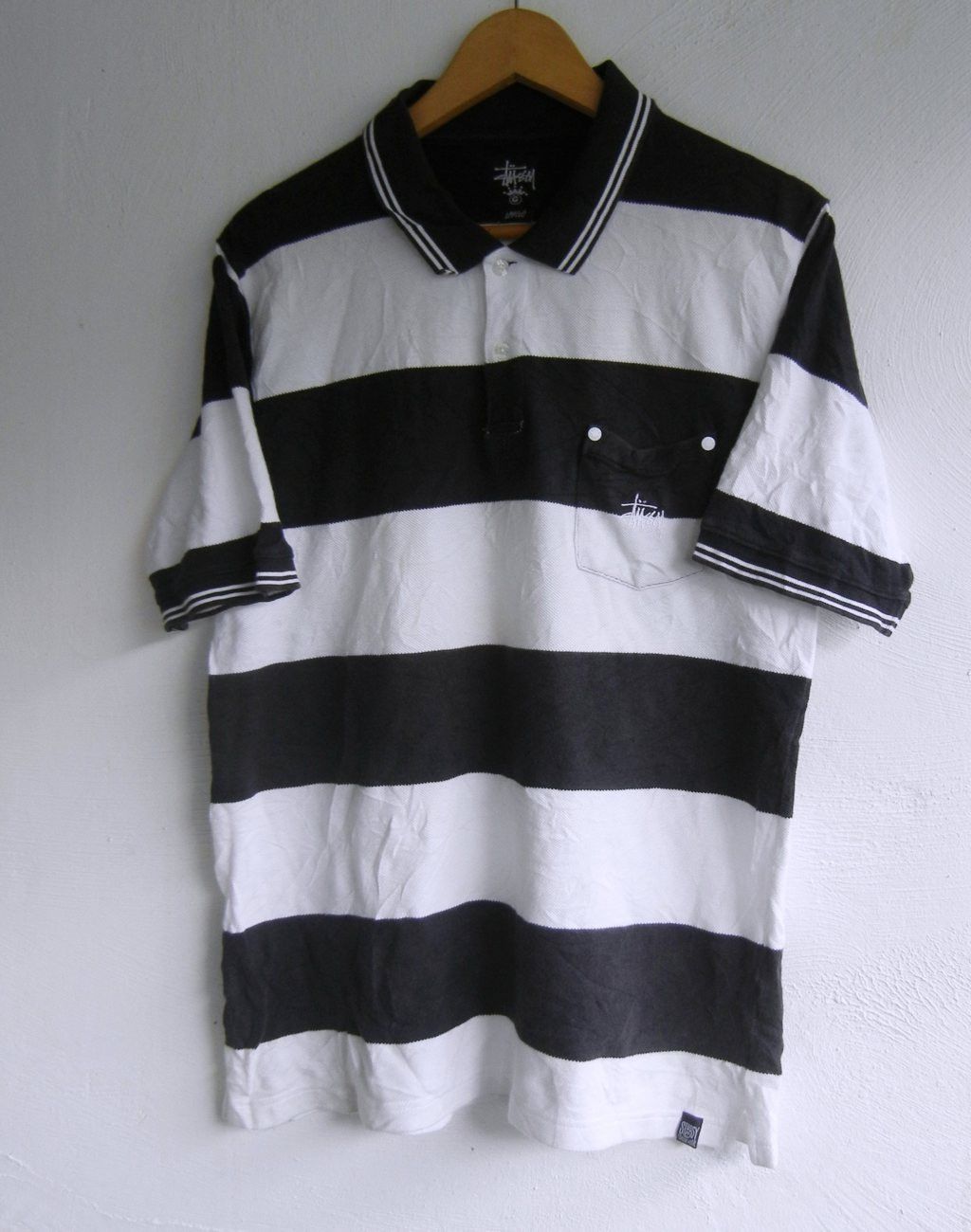 Vintage 90S Stussy Striped Shirt Street wear L