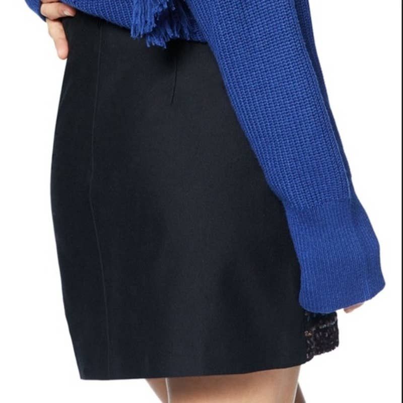 Ramy Brook KAROLYN TWEED LACE-UP SHORT SKIRT MULTI TWEED 6 S