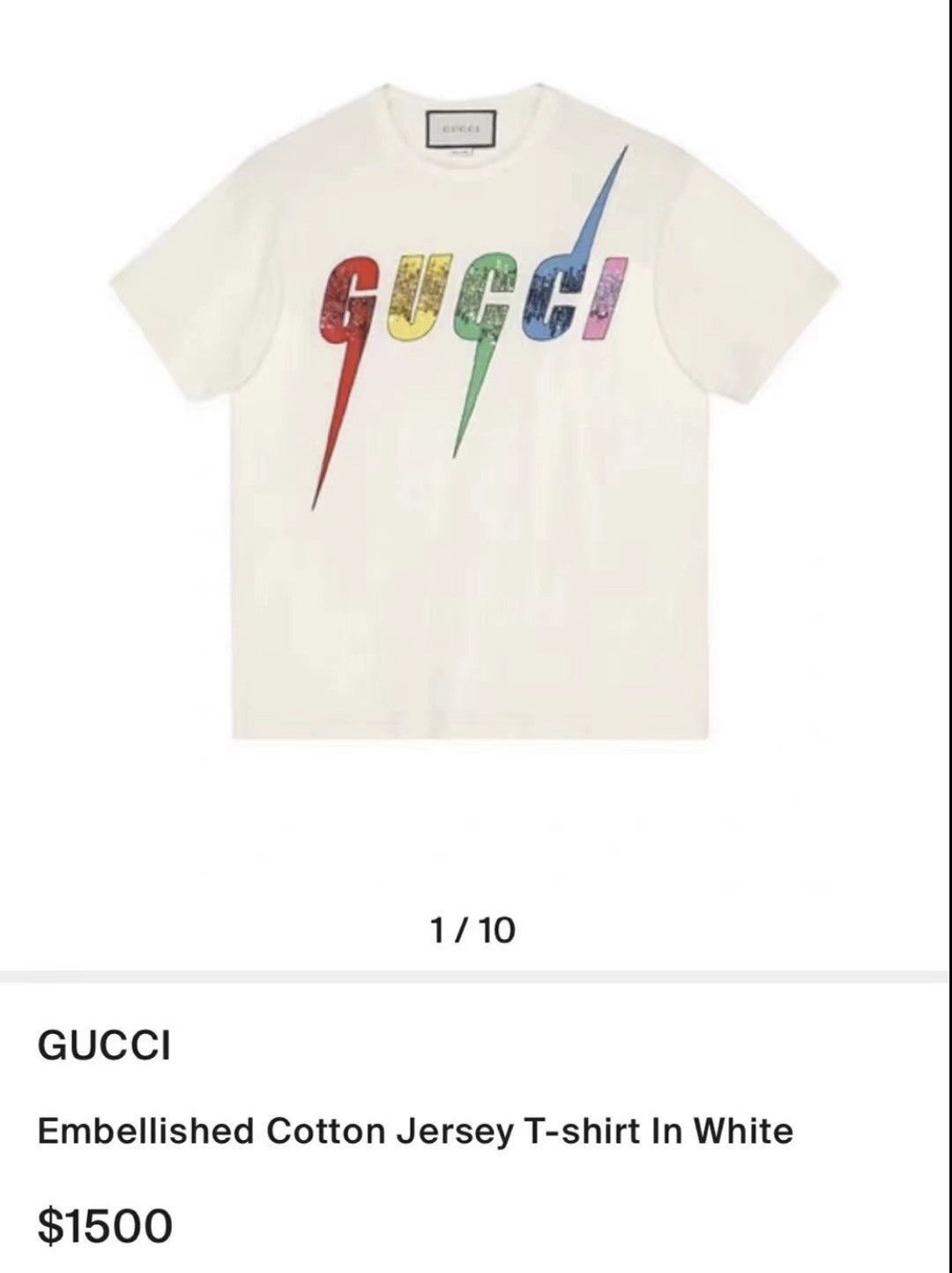 Gucci Extremely Rare Super Runway Gucci Logo Tee Size US L / EU 52-54 / 3 - 6 Thumbnail