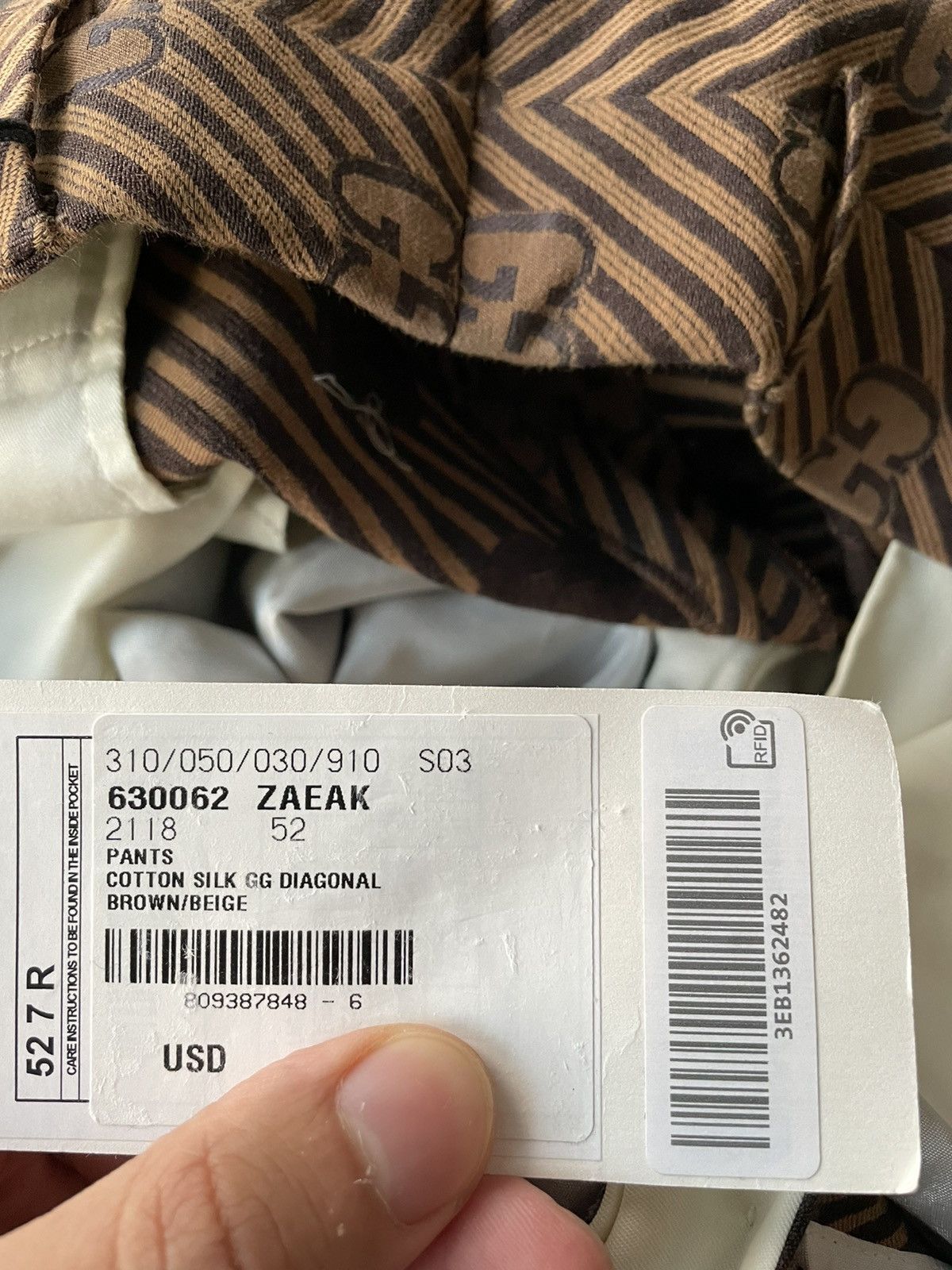 Gucci Rare $3k Value Runway Brand New GG Logo Diagonal Silk Pant Size US 36 / EU 52 - 4 Thumbnail