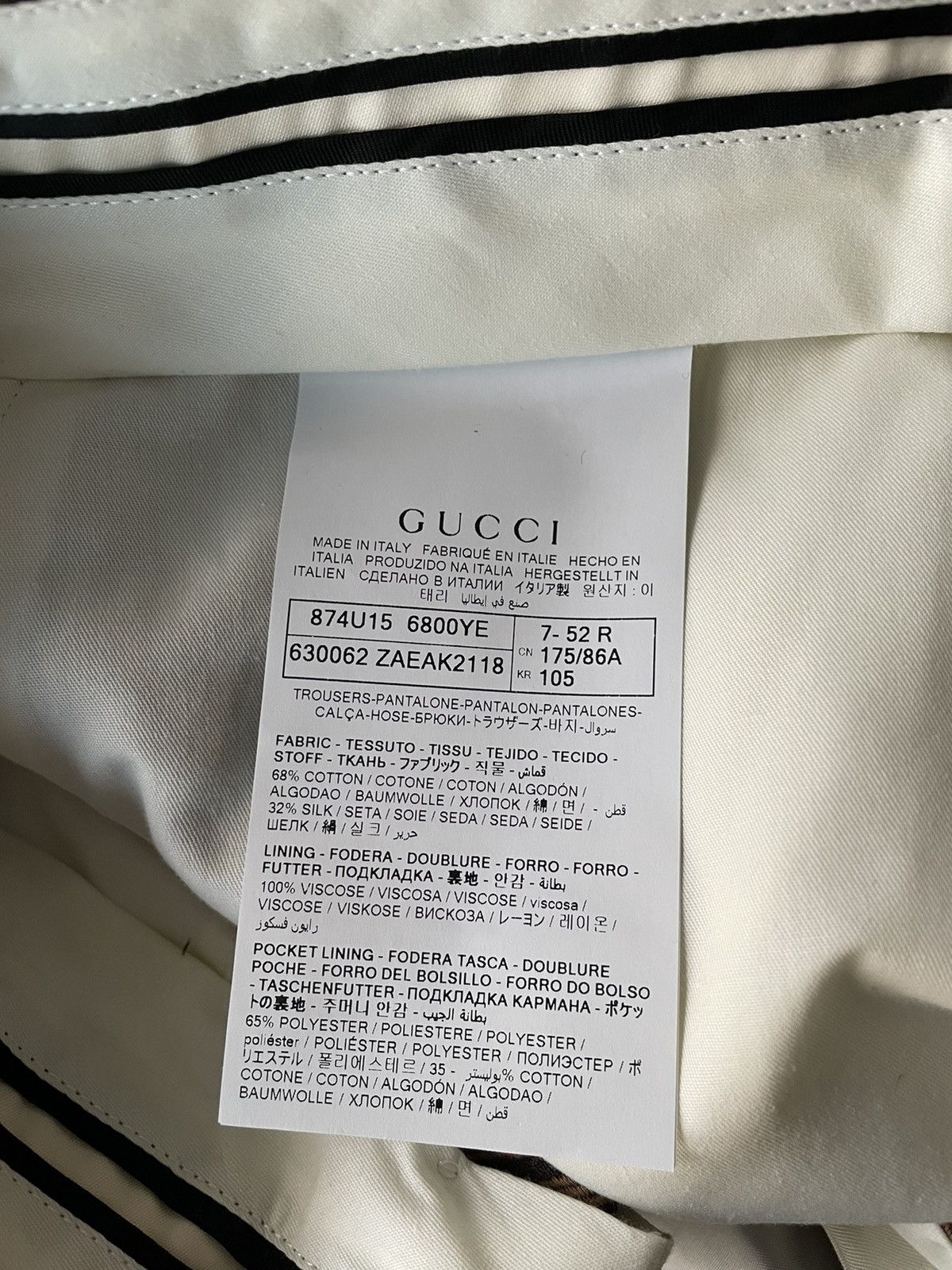 Gucci Rare $3k Value Runway Brand New GG Logo Diagonal Silk Pant Size US 36 / EU 52 - 5 Thumbnail