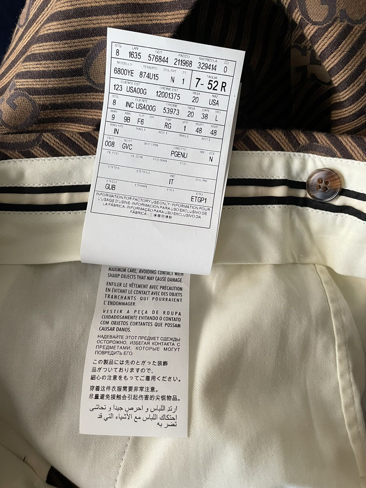 Gucci Rare $3k Value Runway Brand New GG Logo Diagonal Silk Pant Size US 36 / EU 52 - 8 Thumbnail