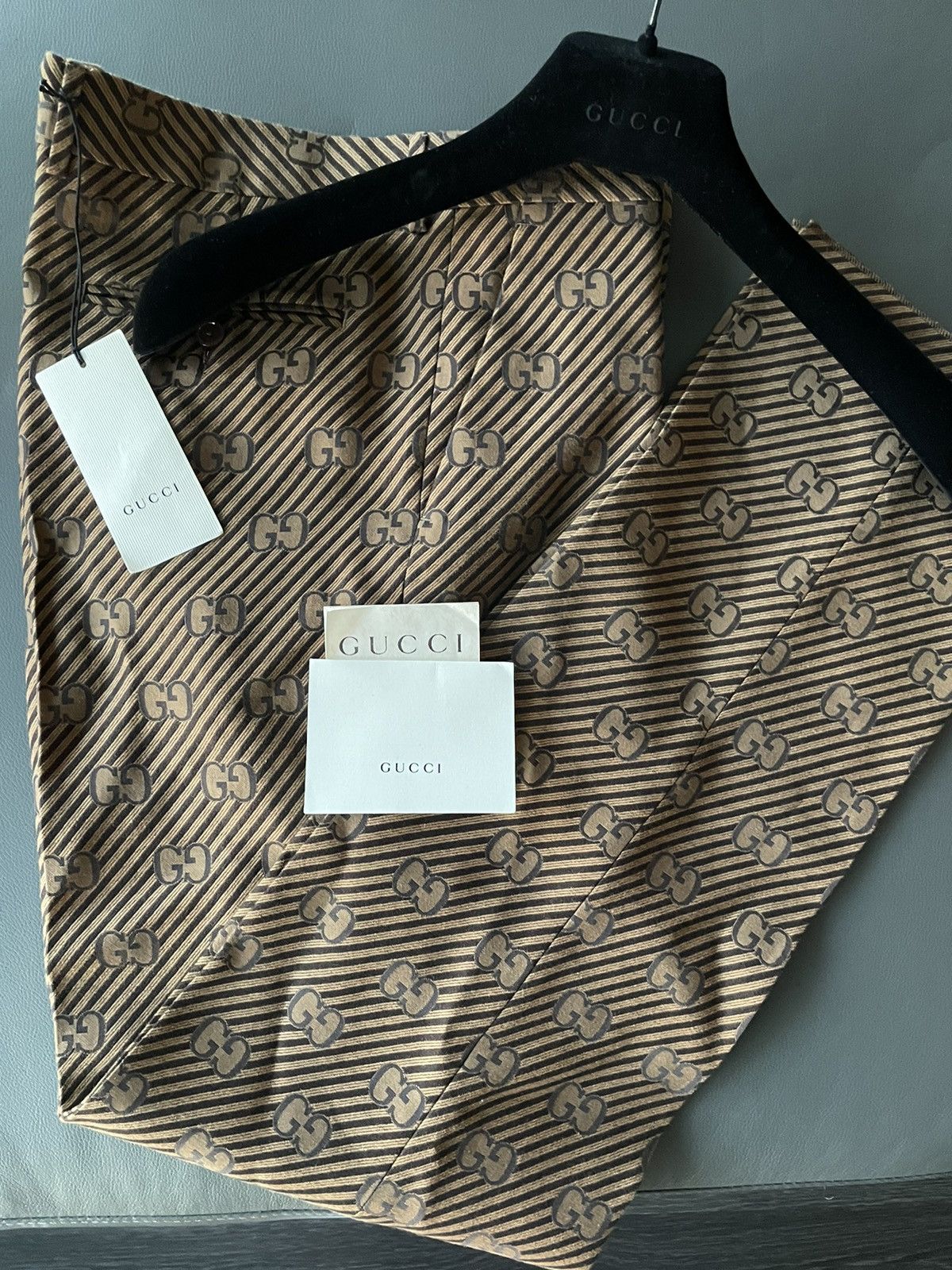 Gucci Rare $3k Super Runway Gucci Diagonal Silk Monogram Pant Size US 32 / EU 48 - 23 Thumbnail