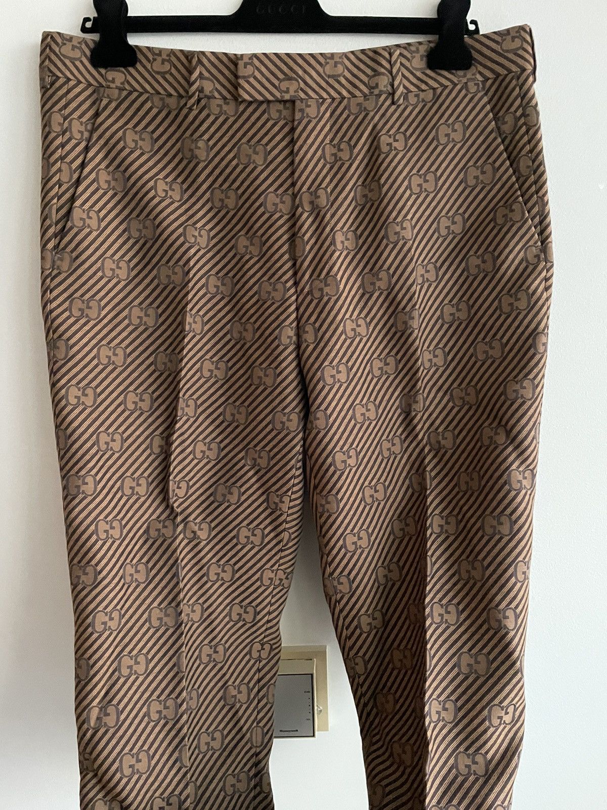 Gucci Rare $3k Super Runway Gucci Diagonal Silk Monogram Pant Size US 32 / EU 48 - 17 Thumbnail