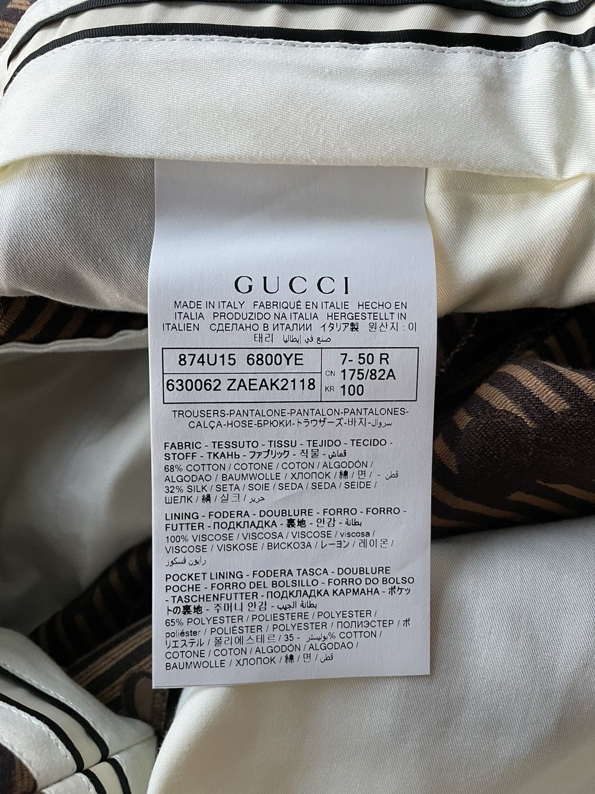 Gucci Rare $3k Super Runway Gucci Diagonal Silk Monogram Pant Size US 32 / EU 48 - 5 Thumbnail