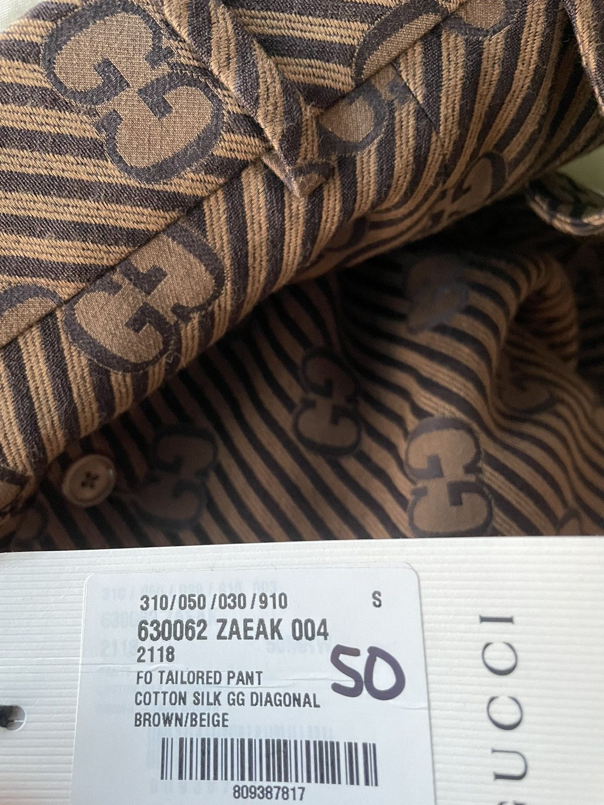 Gucci Rare $3k Super Runway Gucci Diagonal Silk Monogram Pant Size US 32 / EU 48 - 10 Thumbnail