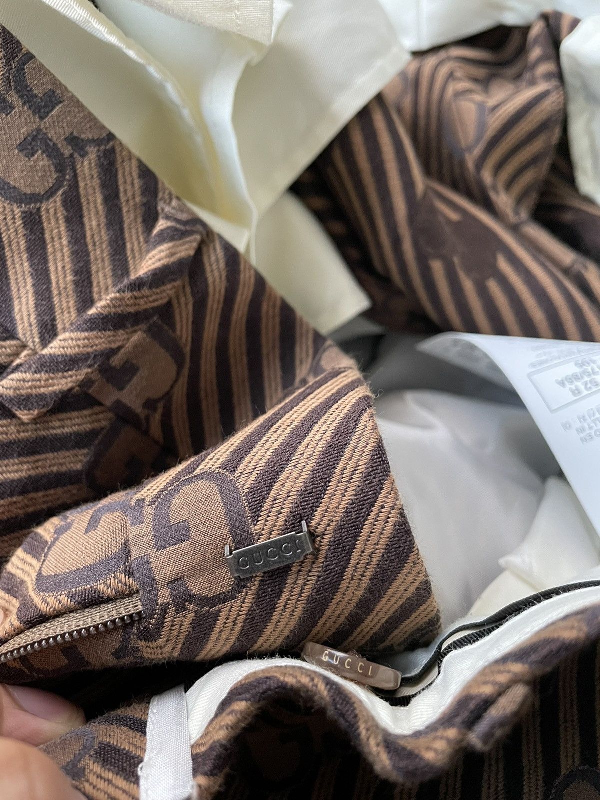 Gucci Rare $3k Super Runway Gucci Diagonal Silk Monogram Pant Size US 32 / EU 48 - 12 Thumbnail