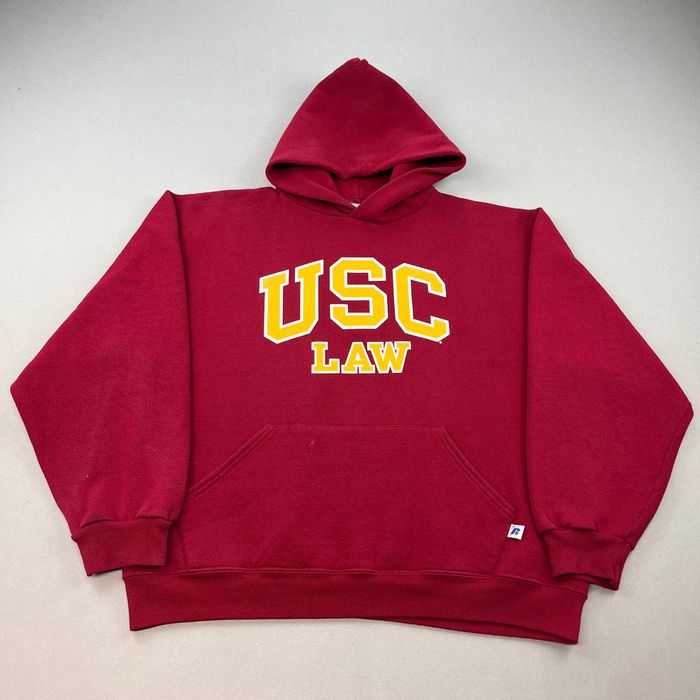 Vintage Vintage USC Law Hoodie Sweatshirt Russell Athletic Red 90s