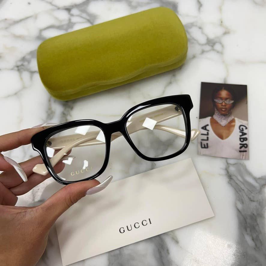 Gucci NEW Gucci GG0958O 005 Black Ivory Square Eyeglass