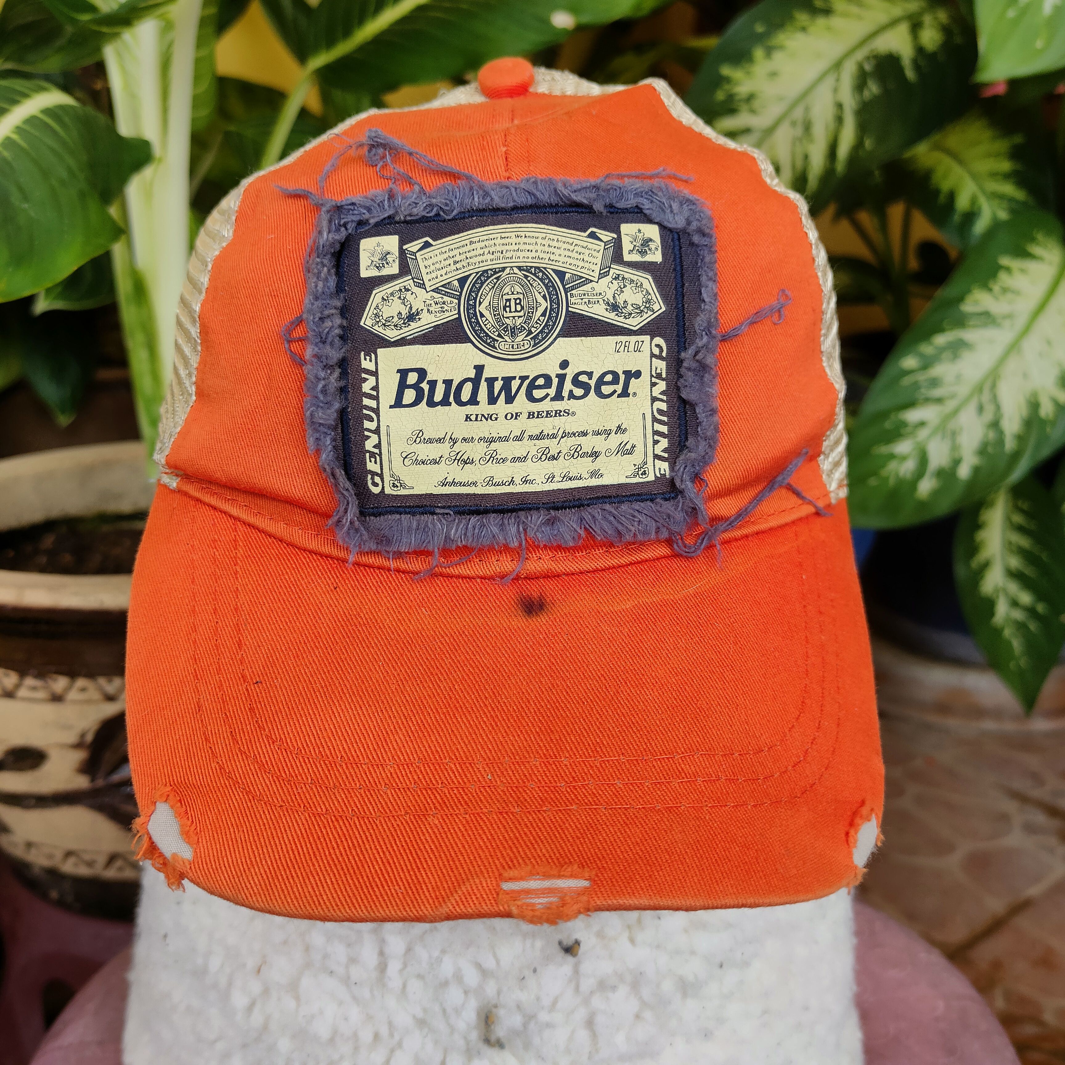 Budweiser Vintage BUDWEISER DISTRESSED Trucker CAP Patches Snapback Size ONE SIZE - 2 Thumbnail