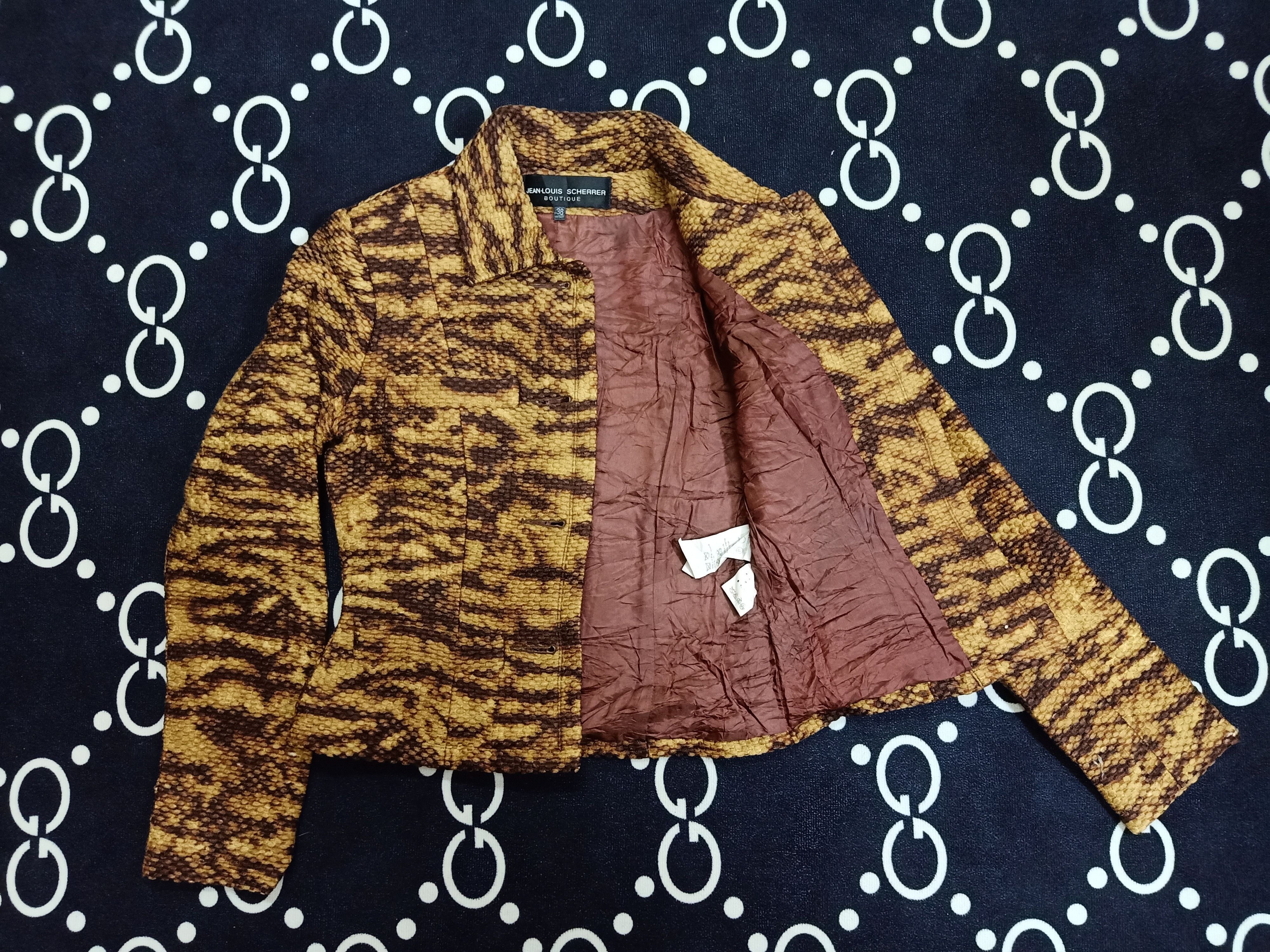 Jean-Louis Scherrer JEAN LOUIS SCHERRER Boutique Tiger Stripes Crop Blazer Size S / US 4 / IT 40 - 5 Thumbnail