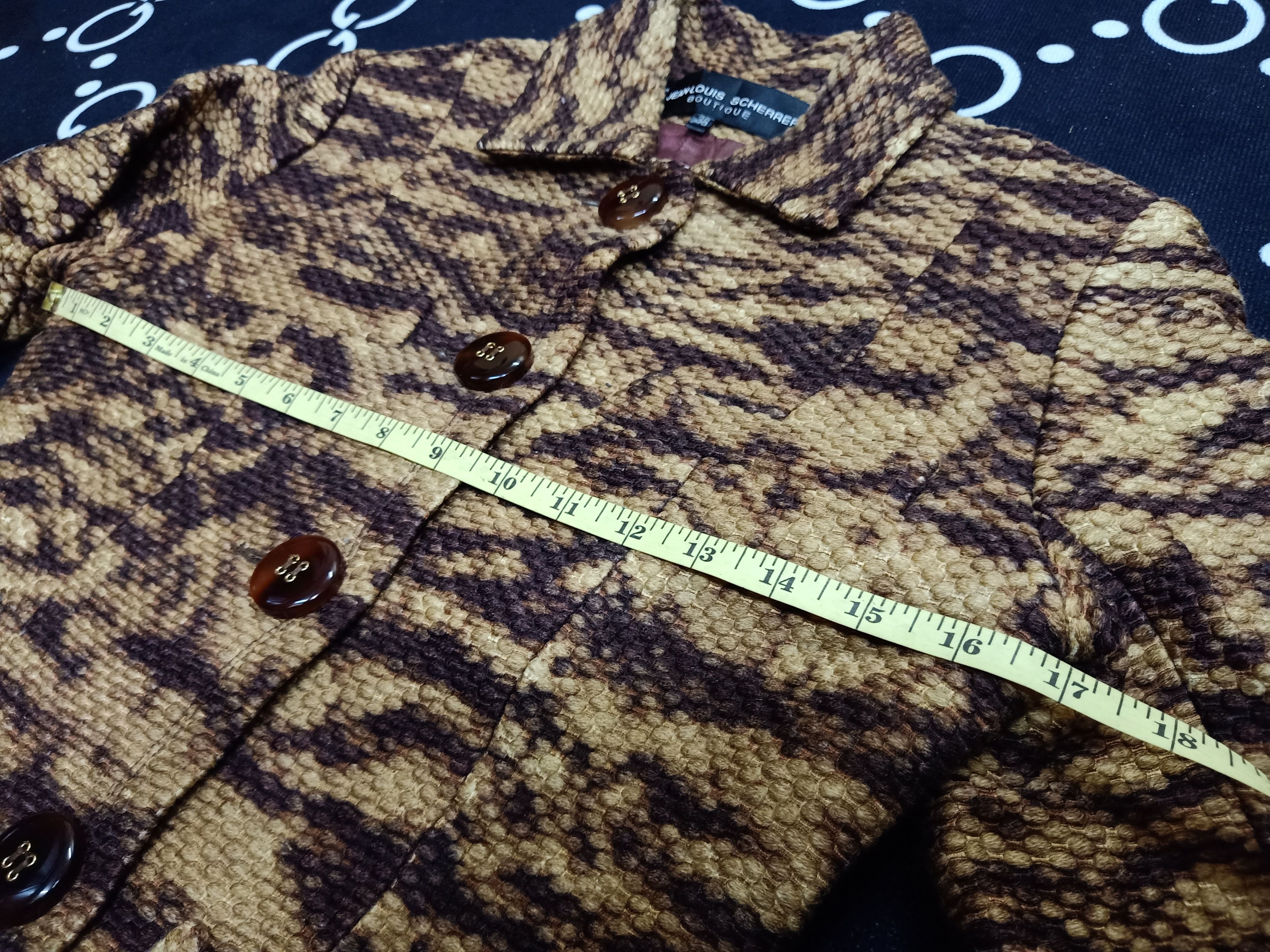 Jean-Louis Scherrer JEAN LOUIS SCHERRER Boutique Tiger Stripes Crop Blazer Size S / US 4 / IT 40 - 8 Thumbnail