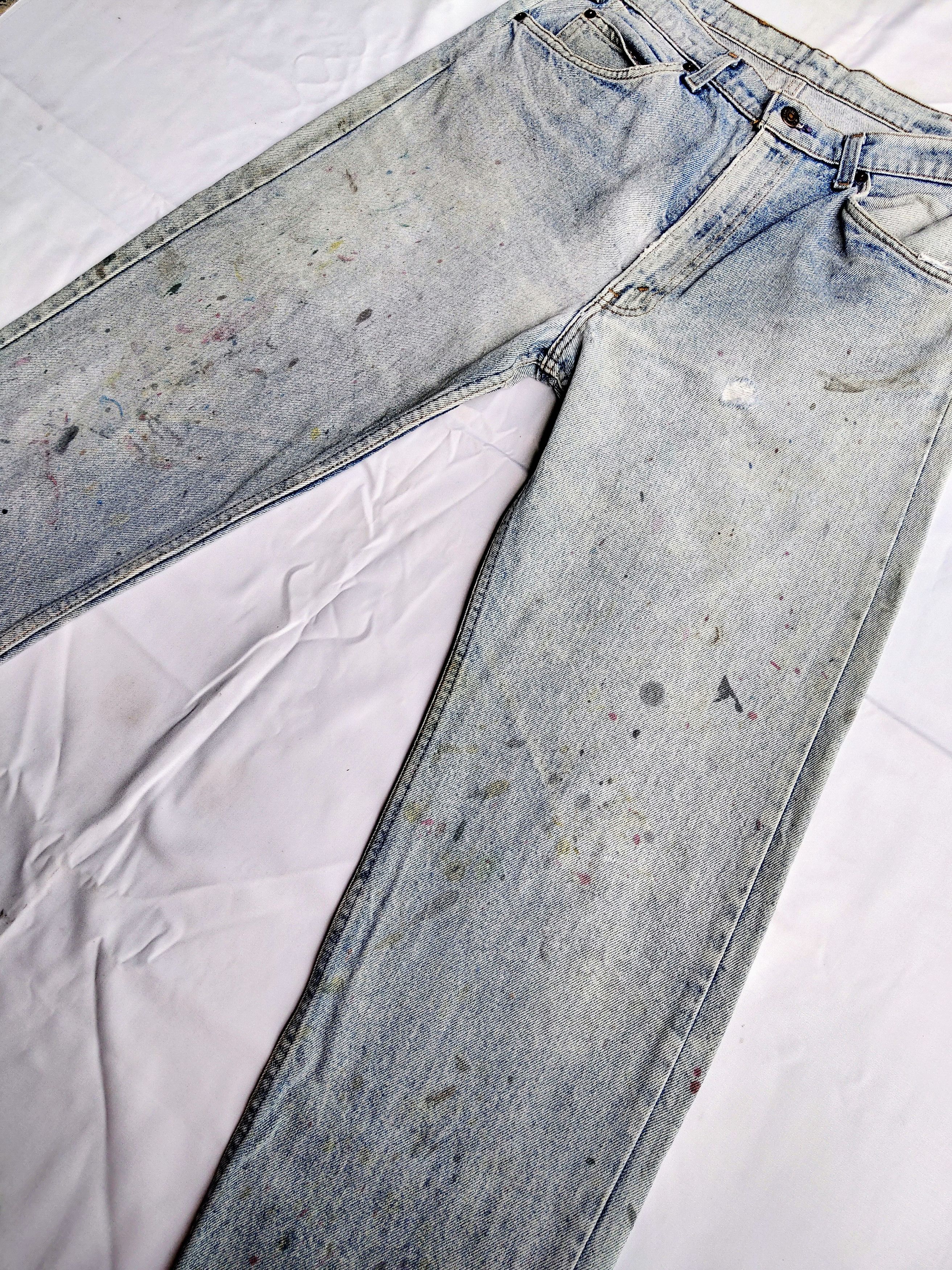 Vintage 80's Levi's 505 OrangeTab Paint Splatter