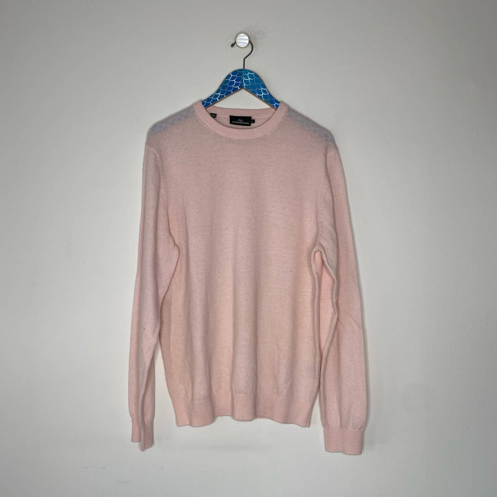 Rodd & Gunn Hilltop Pink Merino Wool & Cashmere Crewneck Pullover Sweater online New