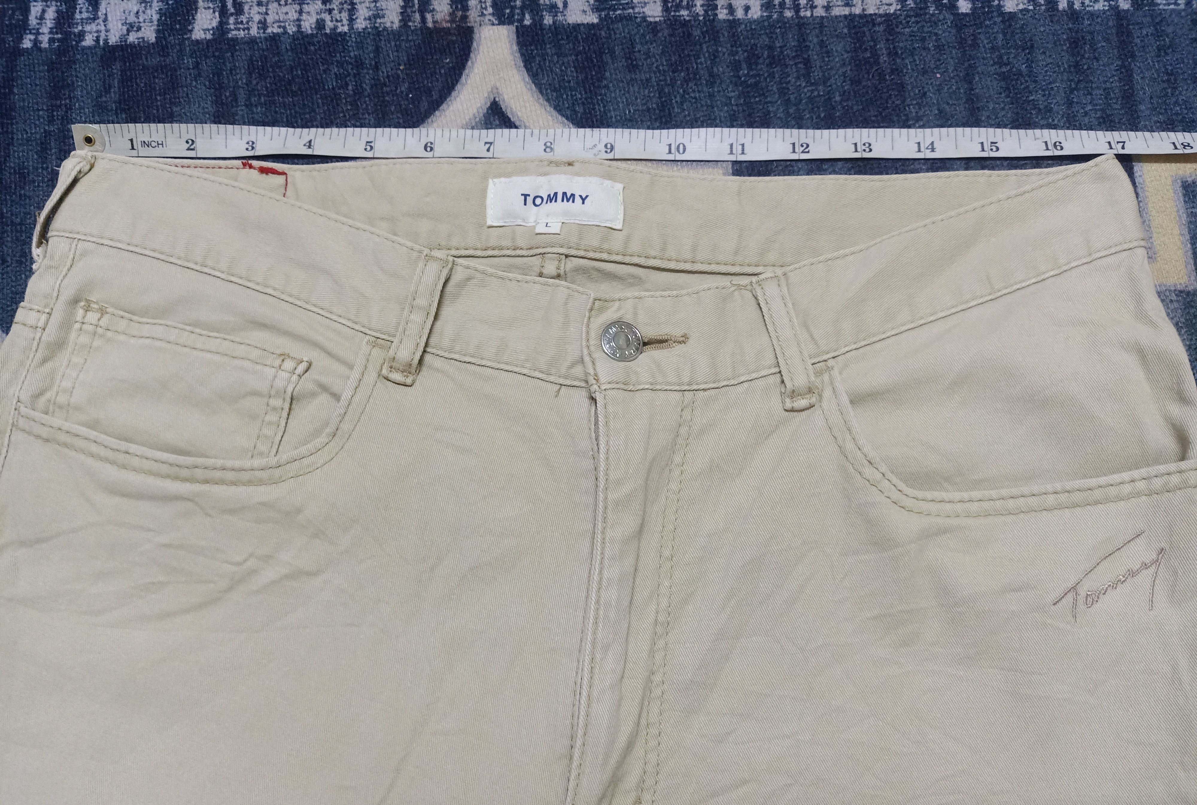 Designer × Tommy Hilfiger Tommy NYC Paint Splatter Designer skinny Khakis Size US 34 / EU 50 - 3 Thumbnail