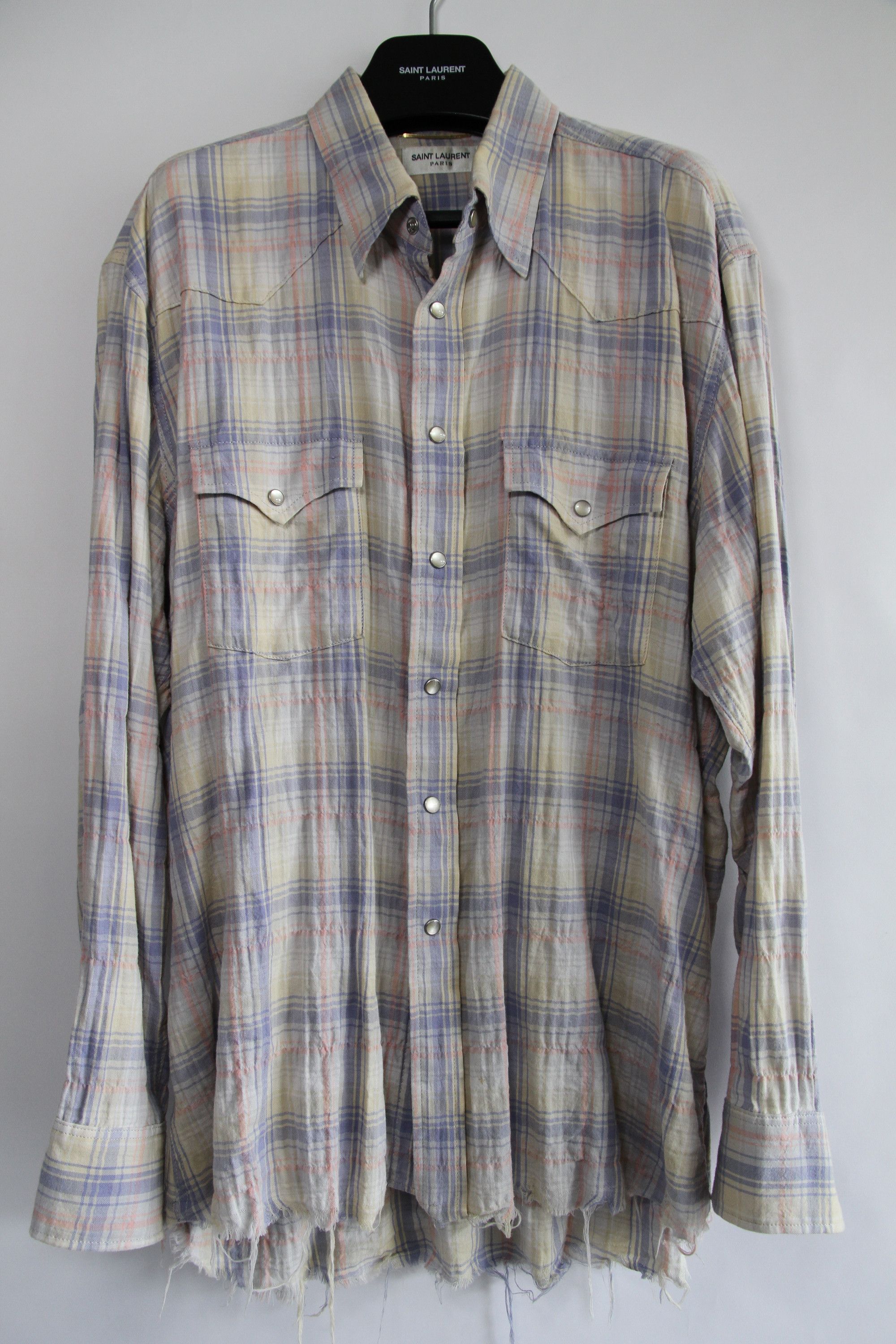 Hedi Slimane × Saint Laurent Paris Saint Laurent Plaid Flannel SS16 Surf Sound Prototype 1 of 1 Size US XL / EU 56 / 4 - 1 Thumbnail