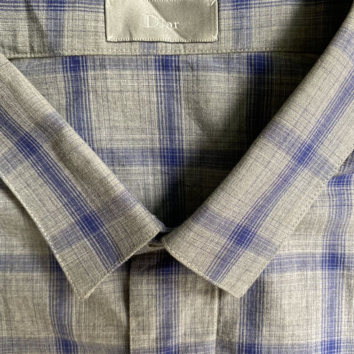 Dior Fall09 Blue/Grey Plaid Pointed Flap Pockets Shirt Size US S / EU 44-46 / 1 - 3 Thumbnail