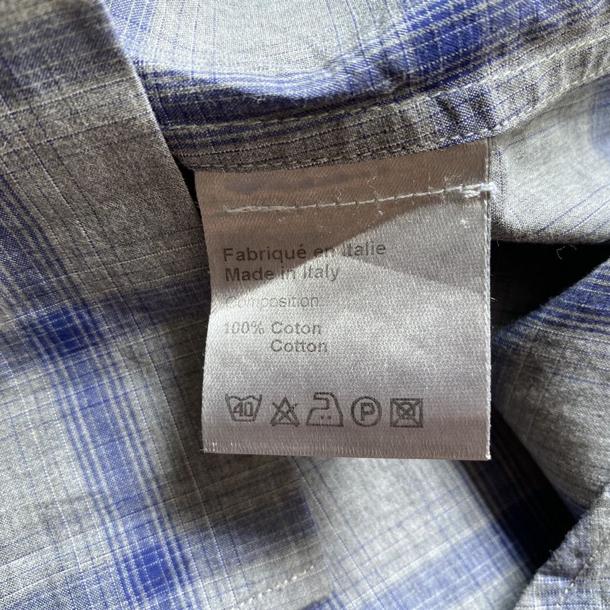 Dior Fall09 Blue/Grey Plaid Pointed Flap Pockets Shirt Size US S / EU 44-46 / 1 - 6 Thumbnail