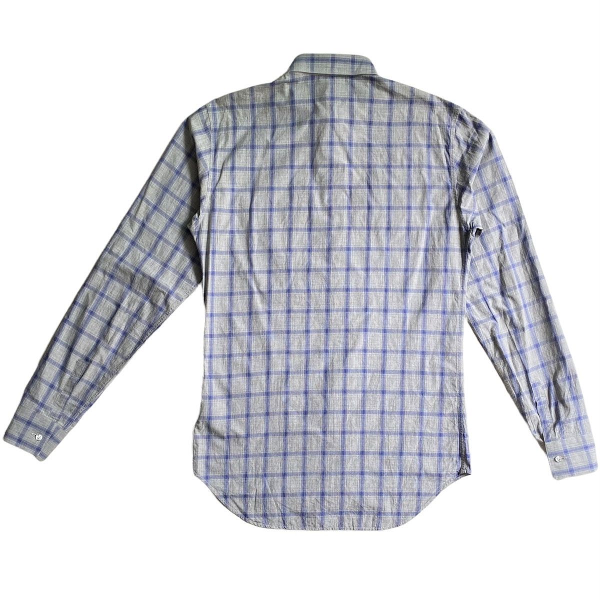 Dior Fall09 Blue/Grey Plaid Pointed Flap Pockets Shirt Size US S / EU 44-46 / 1 - 2 Thumbnail
