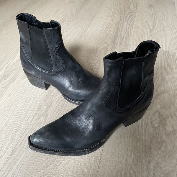 Prada RARE distressed leather chelsea boots Grailed