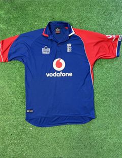 England Team Jersey Cricket Shirt Blue Red Admiral Polyester Mens