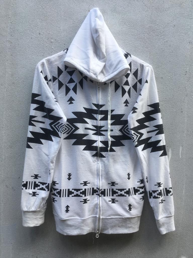 Vintage Navajo LockHeaven Hoodies White/Black zip up Jackets