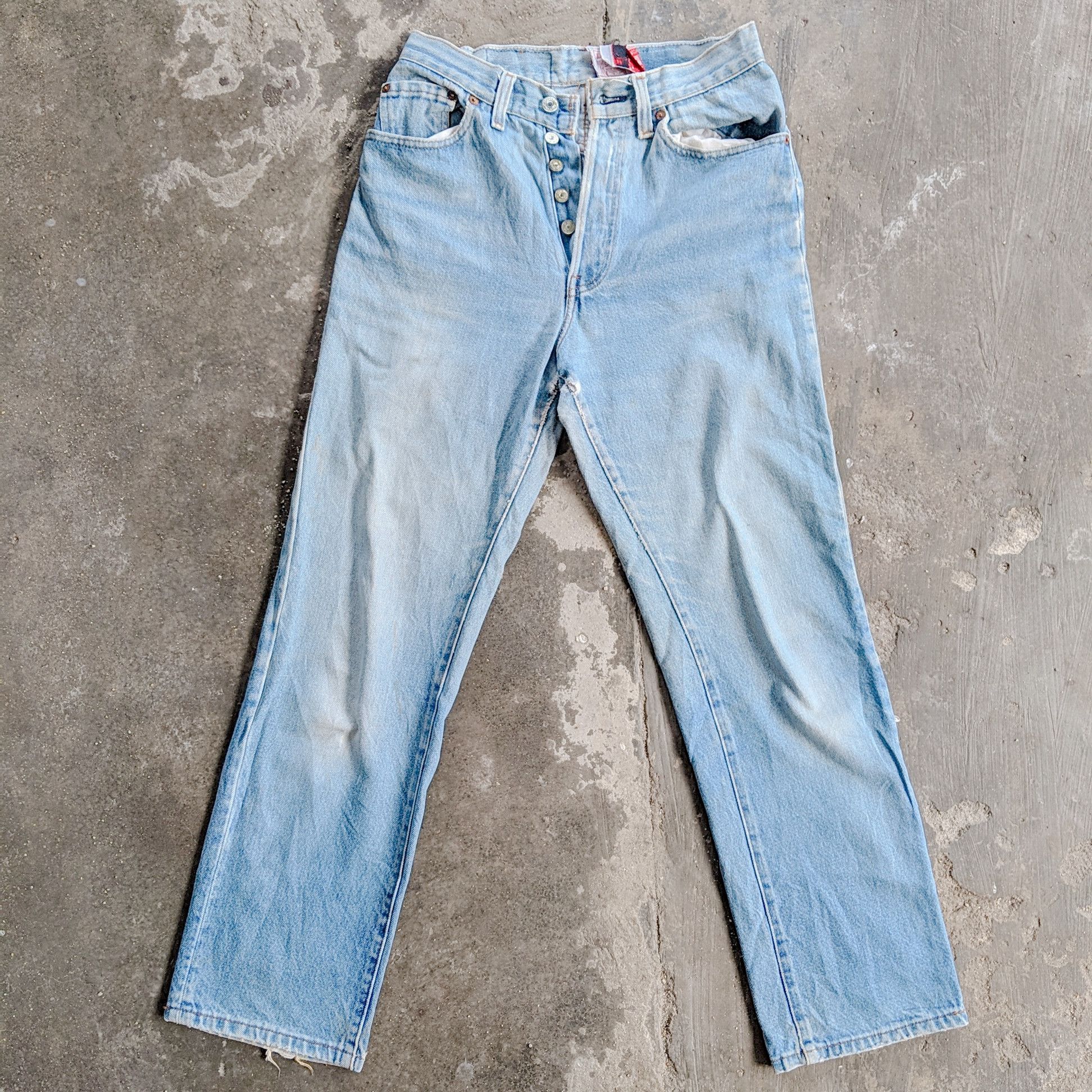 image of Vintage Levis Faded Distressed Denim Jean Pants W26 in Faded Blue, Men's