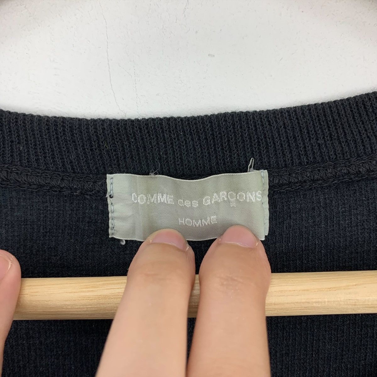 Comme des Garcons × Japanese Brand Rare!!COMME des GARCONS Homme plain black Men sweatshirt Size US L / EU 52-54 / 3 - 7 Thumbnail