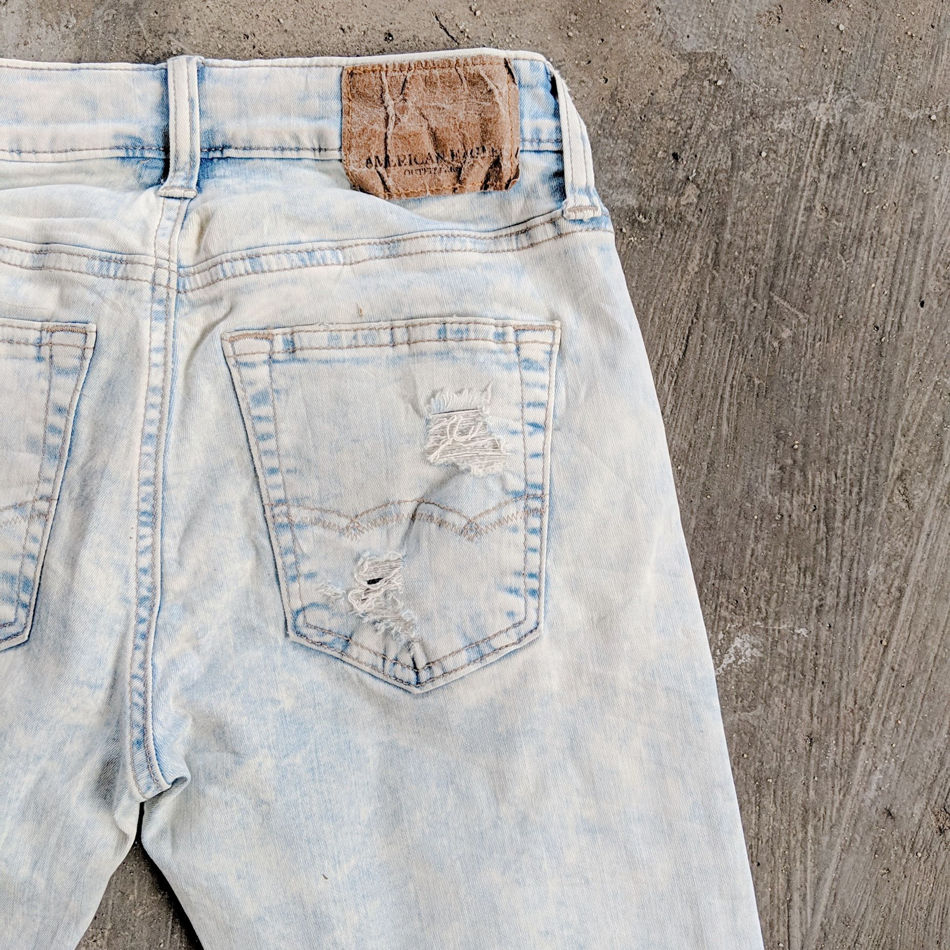 American Eagle Outfitters × Jean × Vintage Vintage American Eagle Faded Distressed Flex Denim Pants Size US 26 / EU 42 - 3 Thumbnail