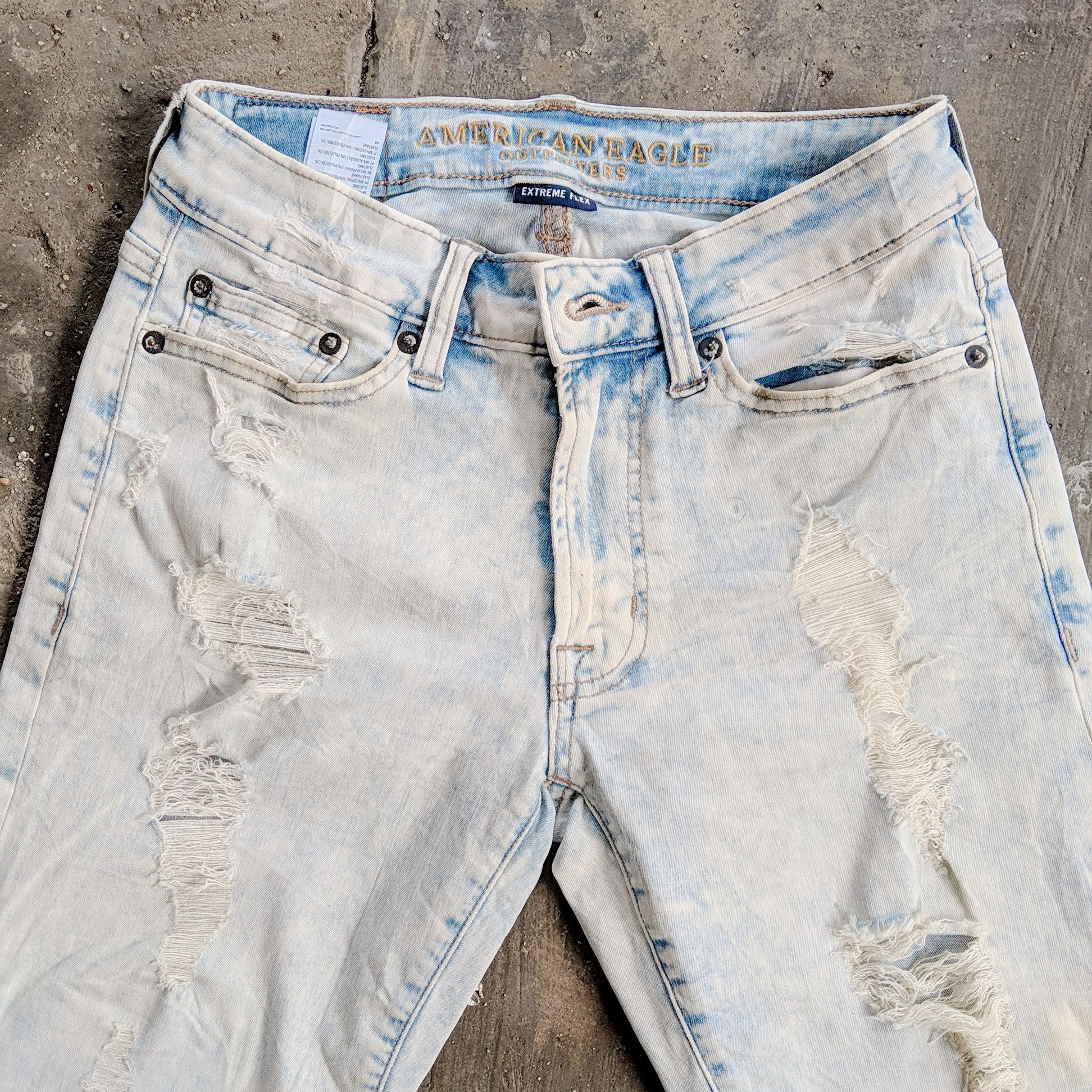 American Eagle Outfitters × Jean × Vintage Vintage American Eagle Faded Distressed Flex Denim Pants Size US 26 / EU 42 - 12 Thumbnail