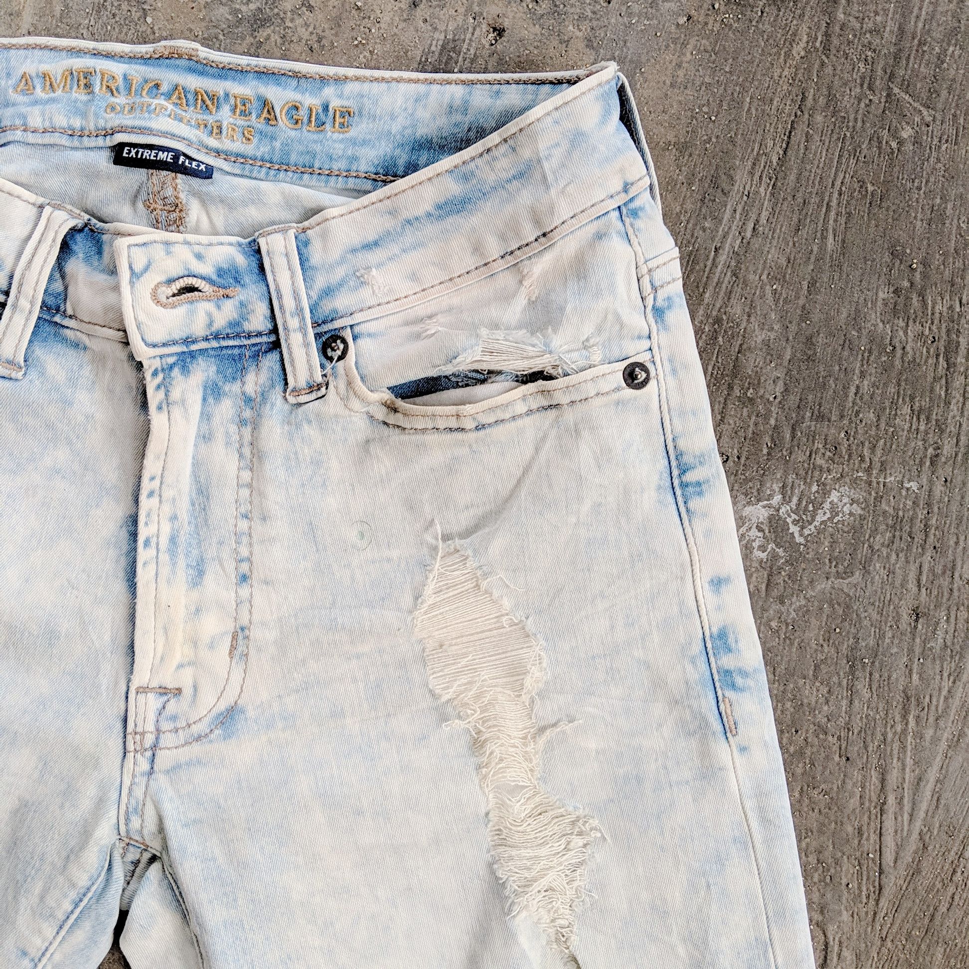 American Eagle Outfitters × Jean × Vintage Vintage American Eagle Faded Distressed Flex Denim Pants Size US 26 / EU 42 - 10 Thumbnail